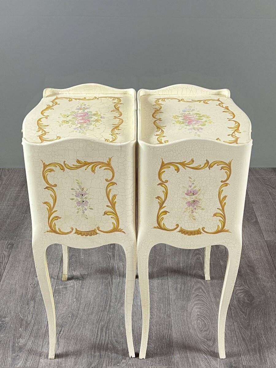 Pair of Louis XV style bedside tables, 20th century.