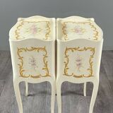 Pair of Louis XV style bedside tables, 20th century.