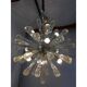 Sputnik Chandelier in Murano Glass with Gold Air Drops and Metal Frame
