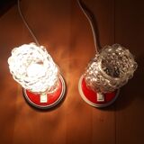 Bedside glass bubbles lamps 1960-1970s