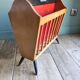 Wooden magazine holder feet compass vintage Scandinavian design