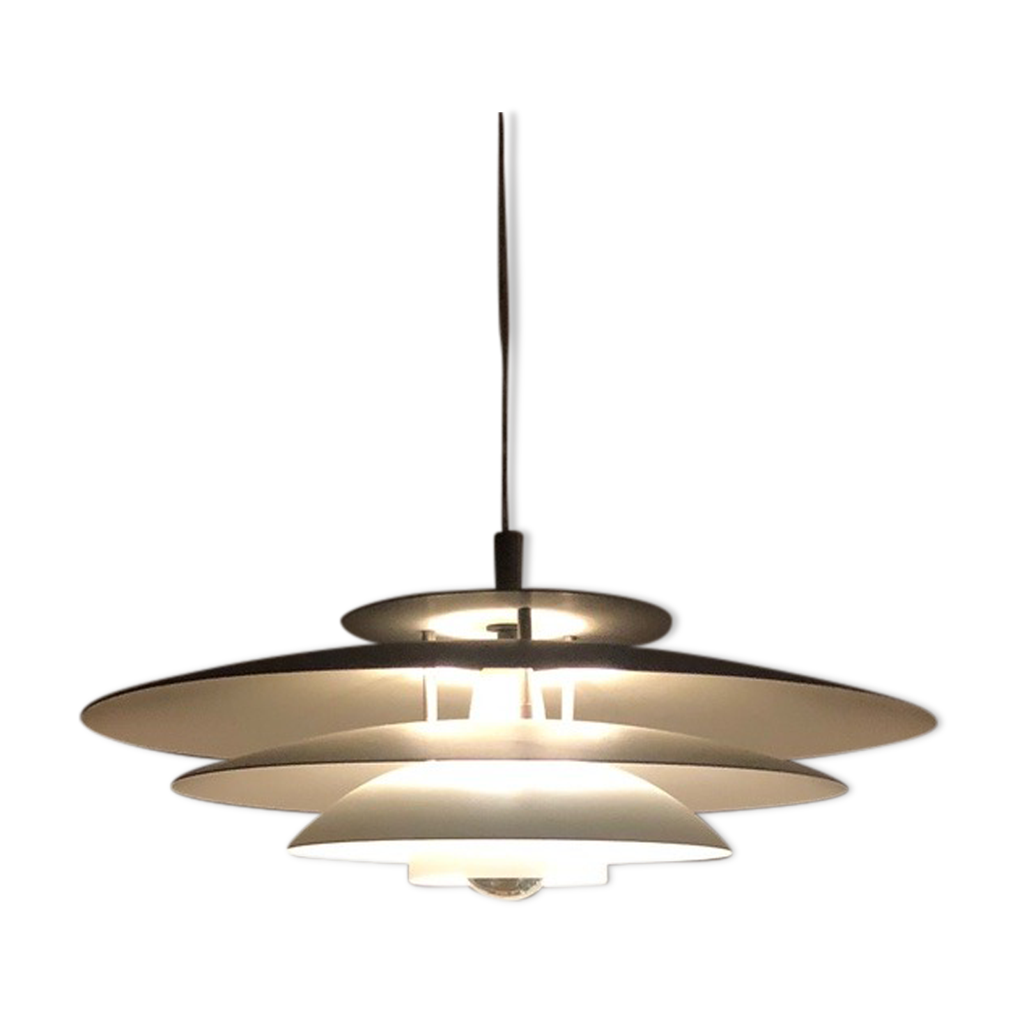 Large Scandinavian pendant lamp (50cm) / Silver matte
