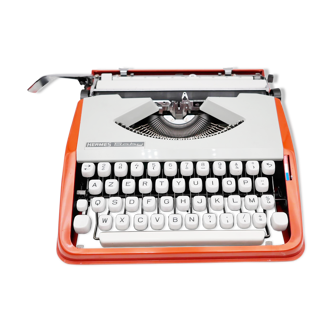 Typewriter hermes baby orange coral and blue cursive revised ribbon new
