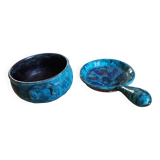 Set of two glazed pottery, eze