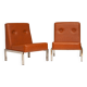 Pair of armchairs in leatherette and chrome from the 70s