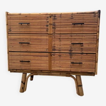 Rattan chest of drawers