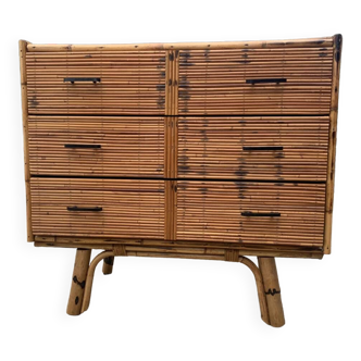 Rattan chest of drawers