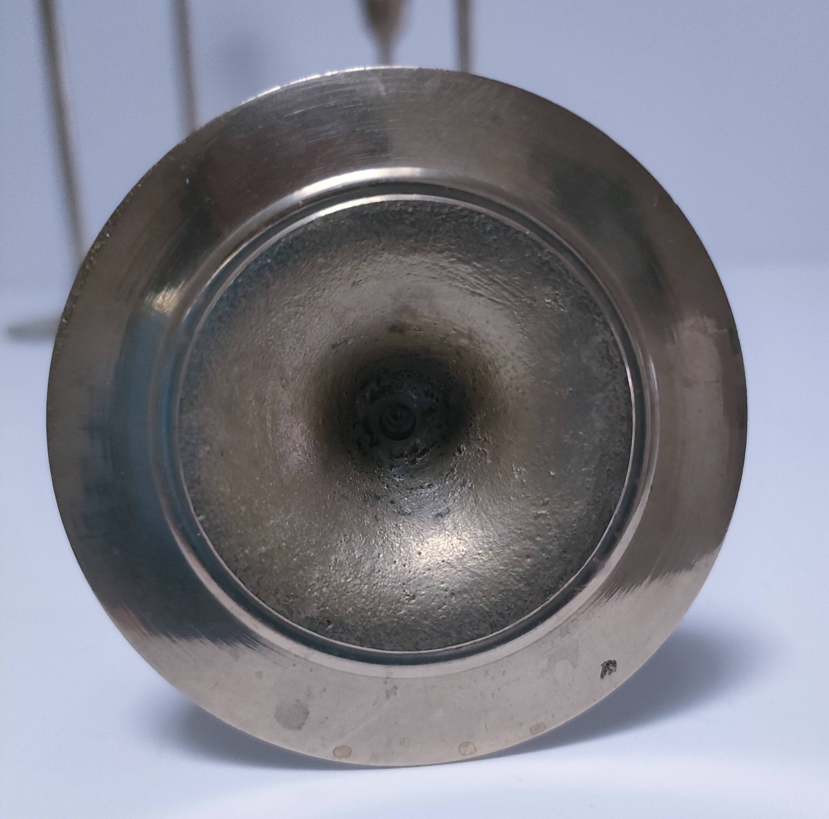 Five vintage Scandinavian design brass candlesticks