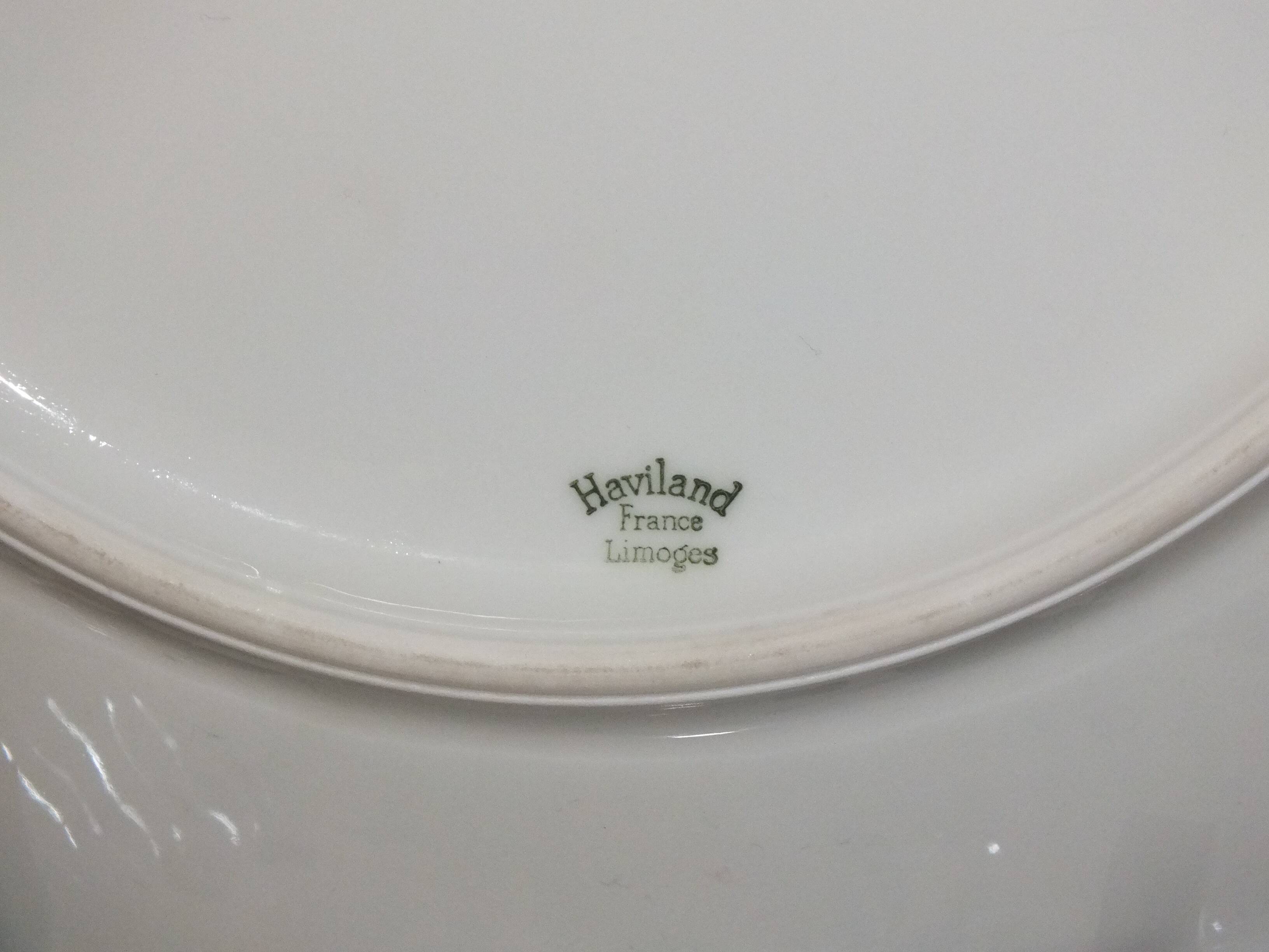 Duo d'assiettes plates Limoges Haviland fleurs 70's