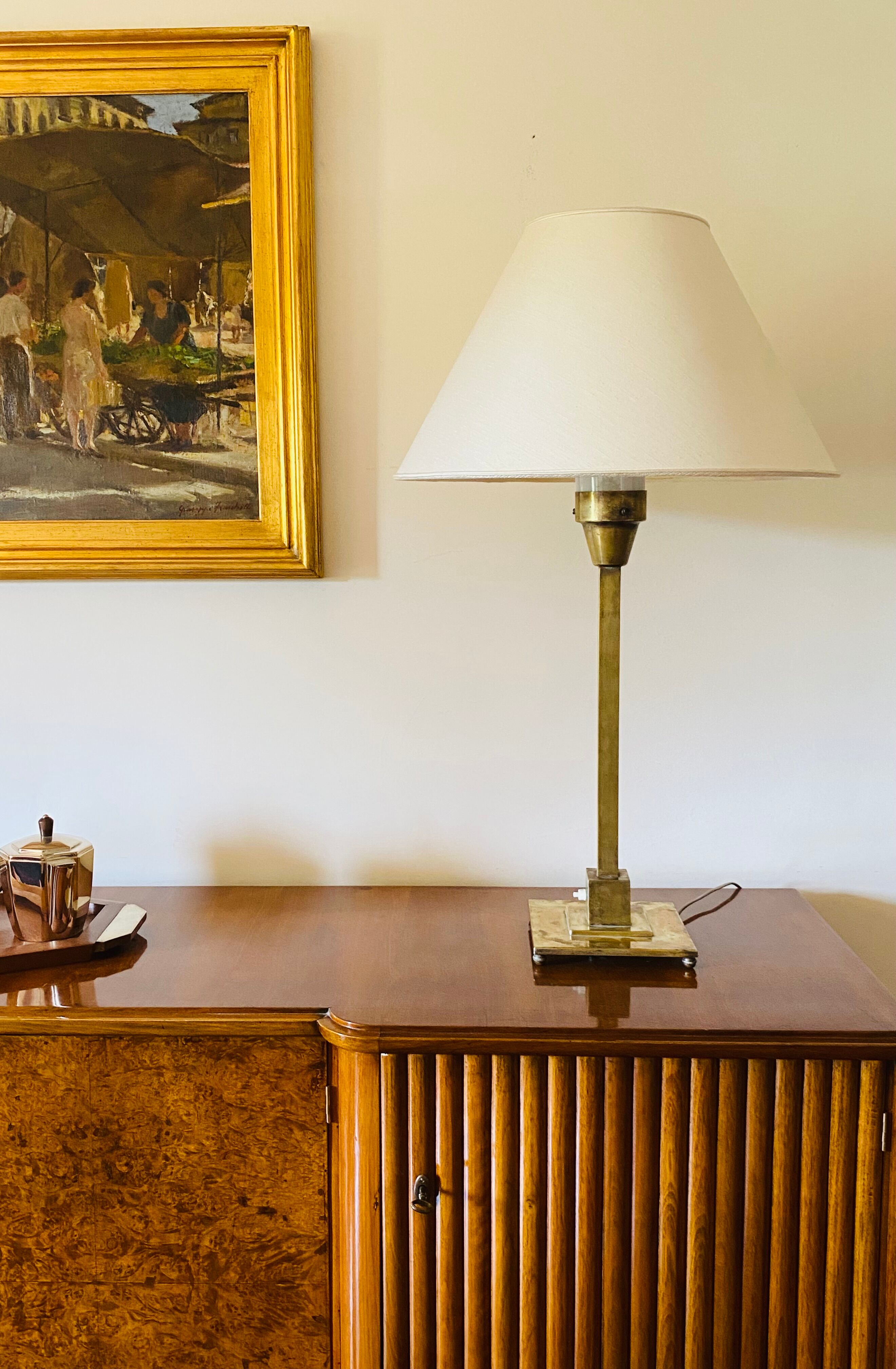 Brass table lamp by Officine A Boffelli Milano Italy 1935