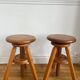 Pair of solid wood screw stools