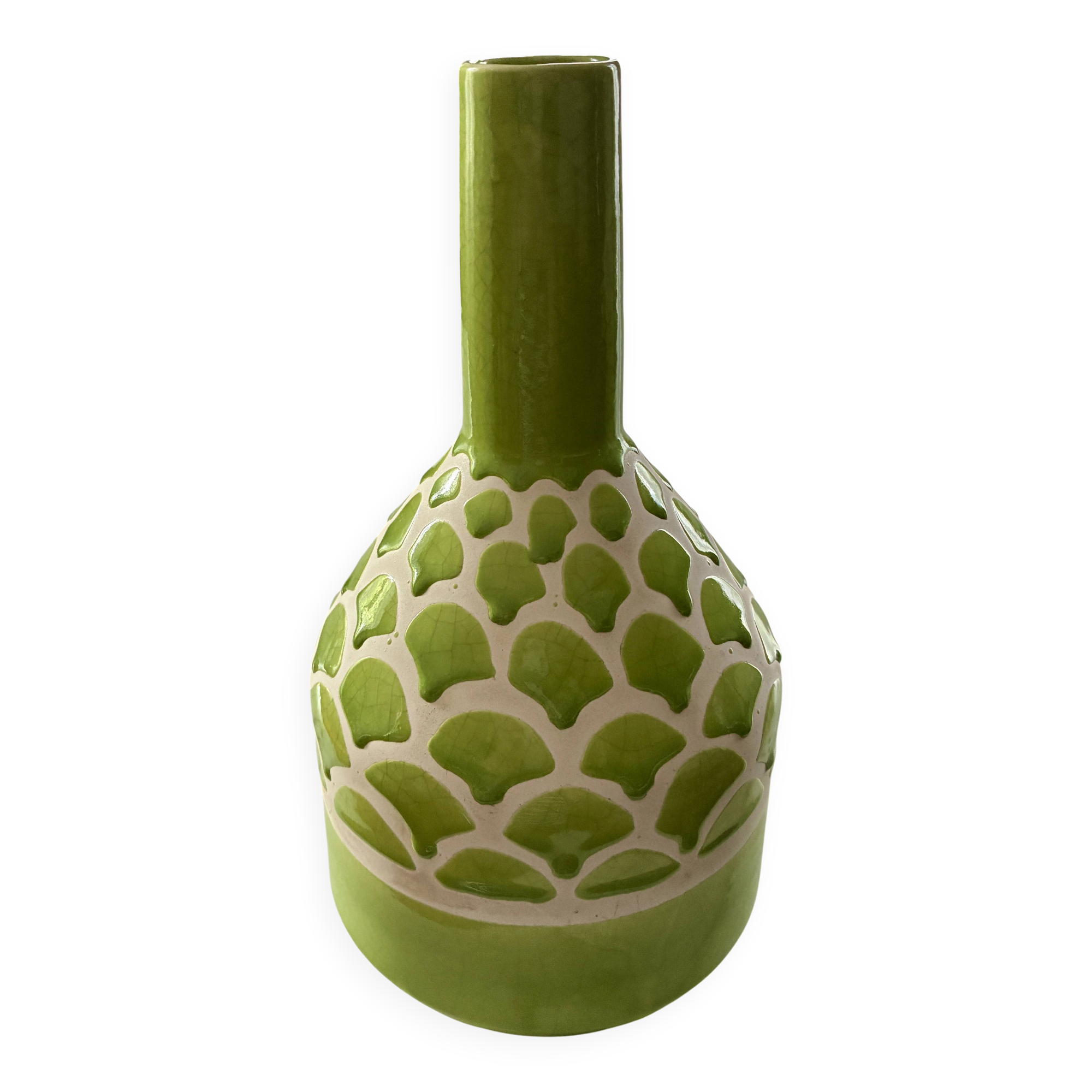 Glazed terracotta vase
