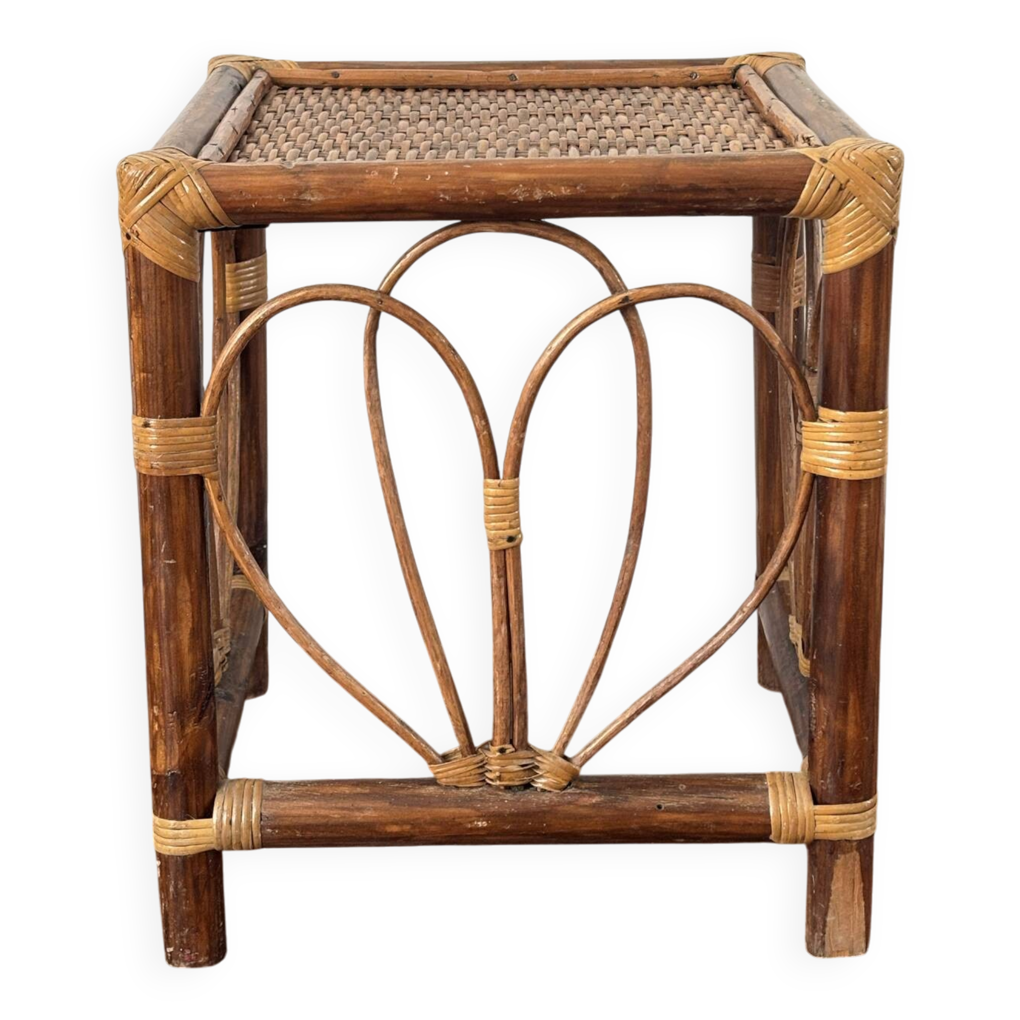 Rattan side table