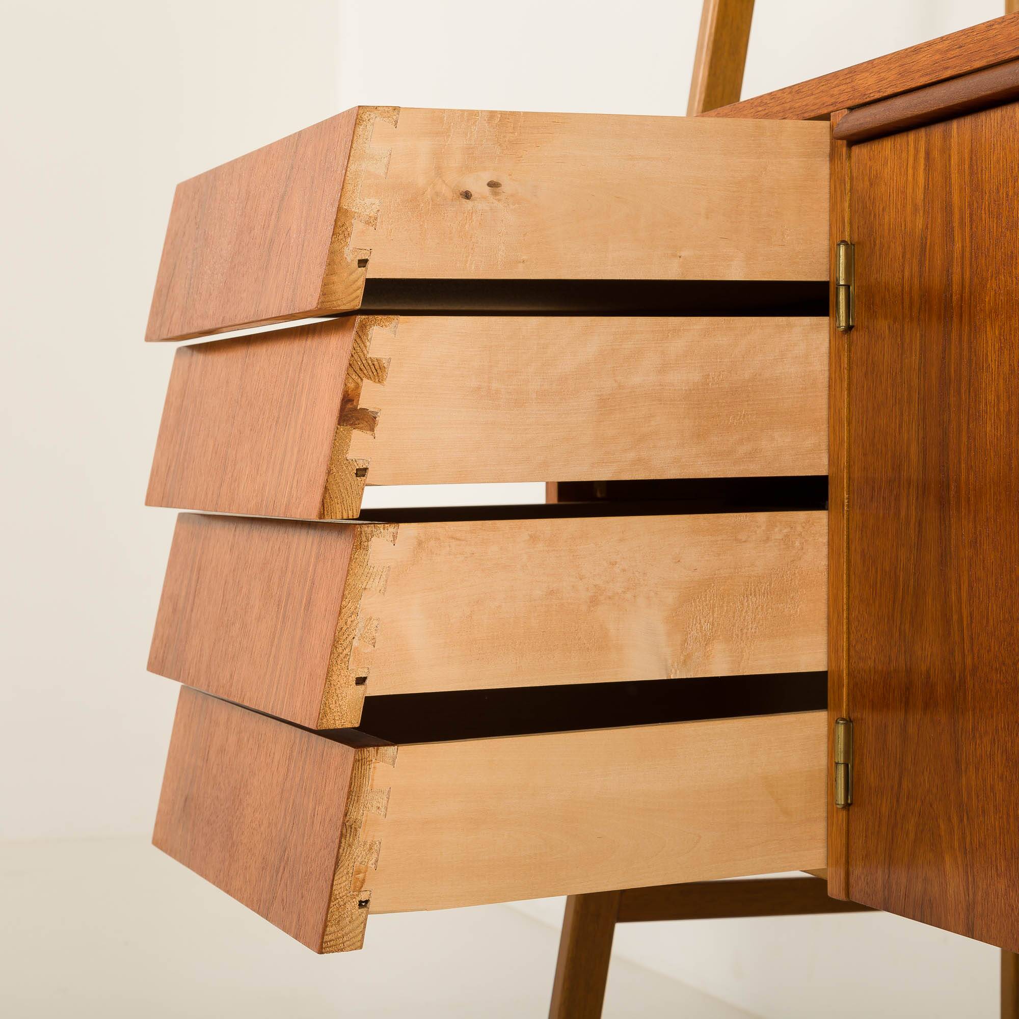 Scandinavian mid century bookcase with a desk, Sweden 1960s