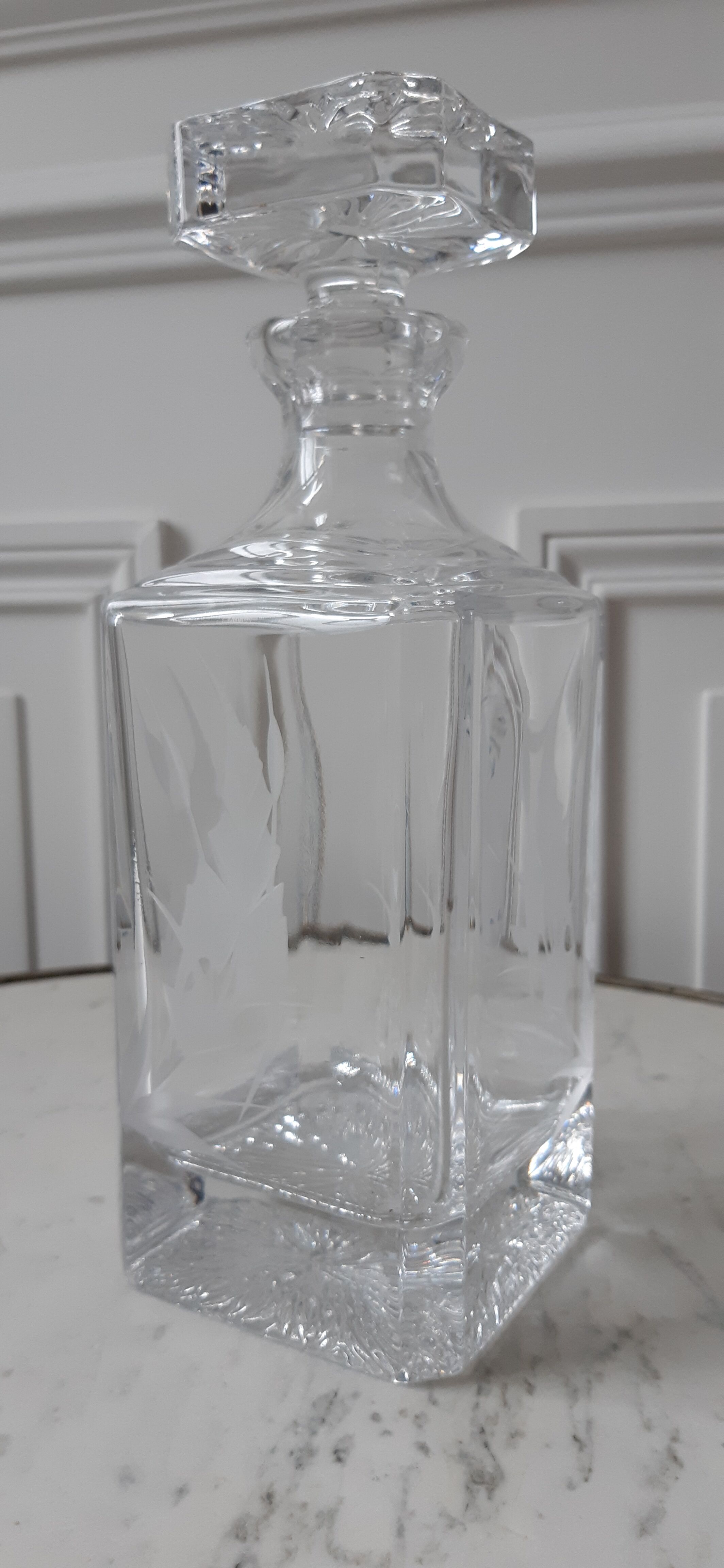 Crystal decanter engraved 50s