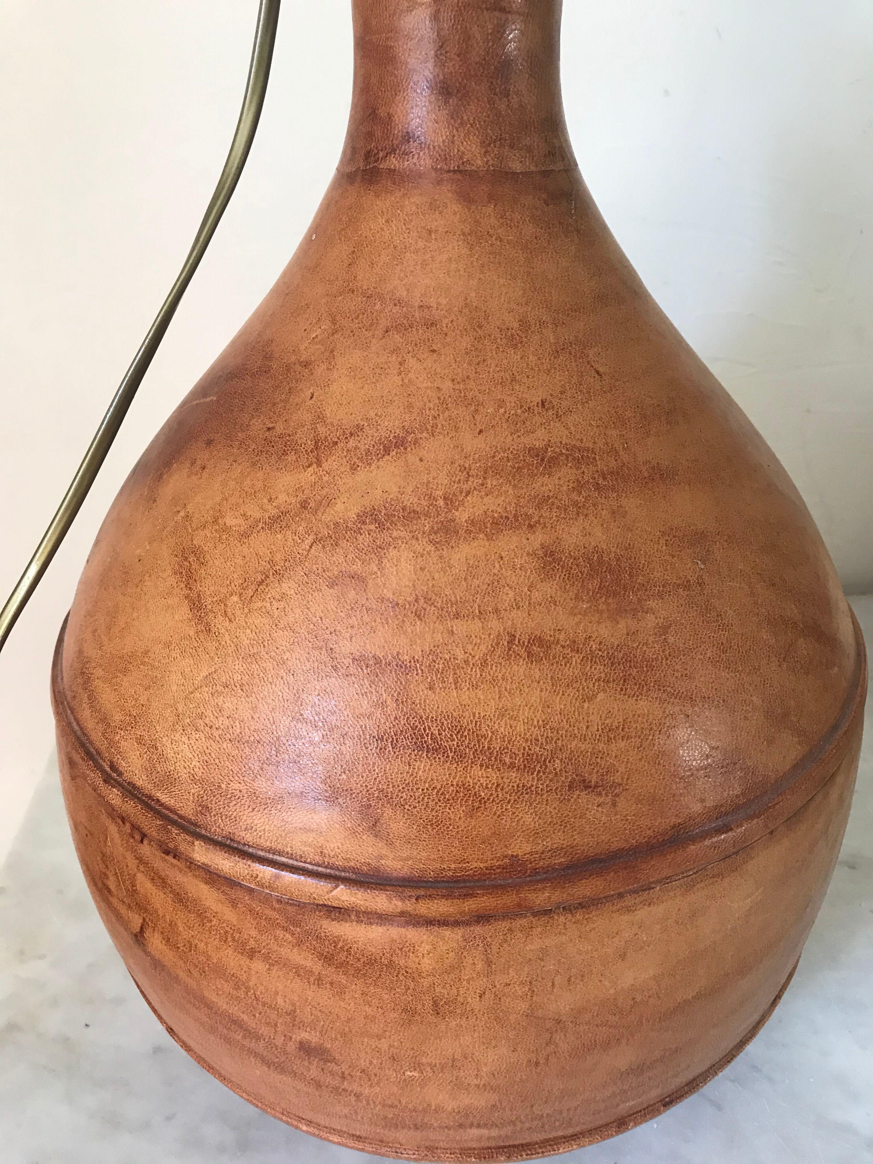 Vintage leather lamp 40 cm