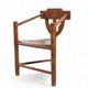 2 chaises de moine scandinaves / suédoises / sculptées avec dossier