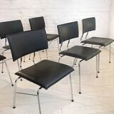 Set of six Sparta leather chairs by Christoph Hindermann for Dietiker, 1990s.