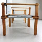 Gerd Lange Japandi style safari arm-chairs and Table, 1965