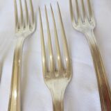 6 Christofle art deco style silver-plated forks