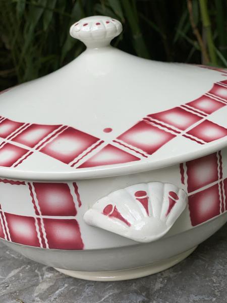 Soupière in earthenware Sarreguemines service Cornwall