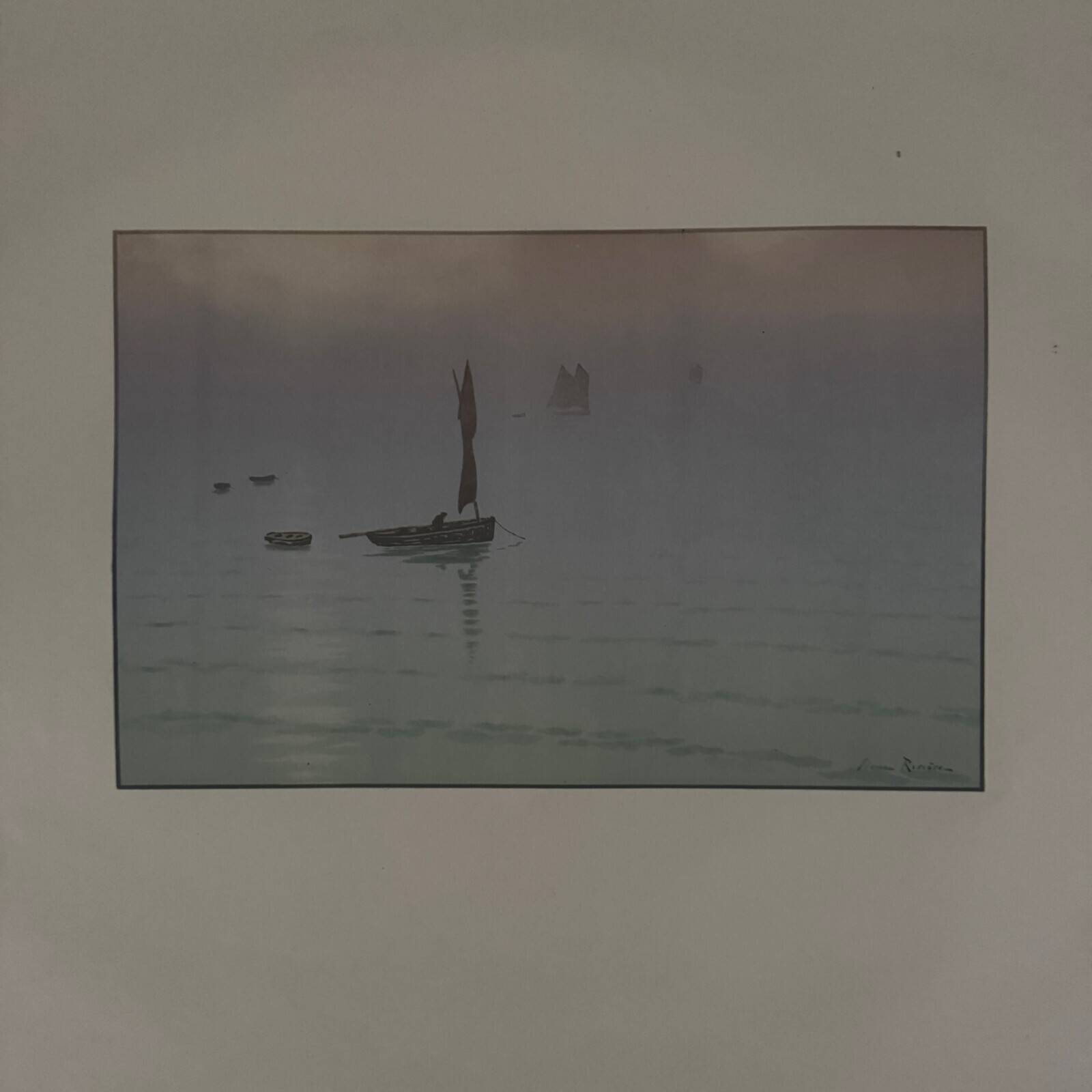 Lithograph by Henri Rivière The Beautiful Country of Brittany - Mist at Sea