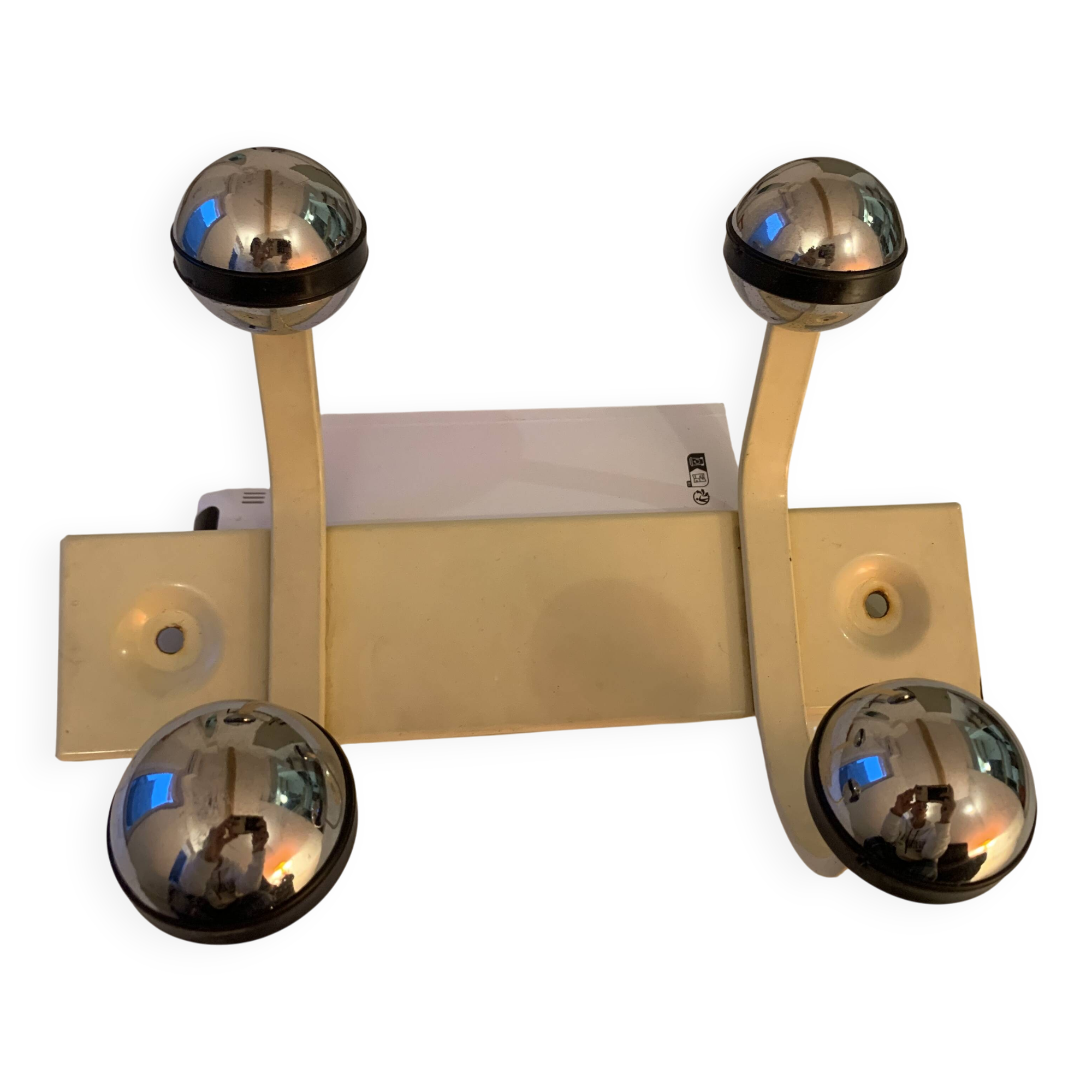 Vintage double ball coat hooks