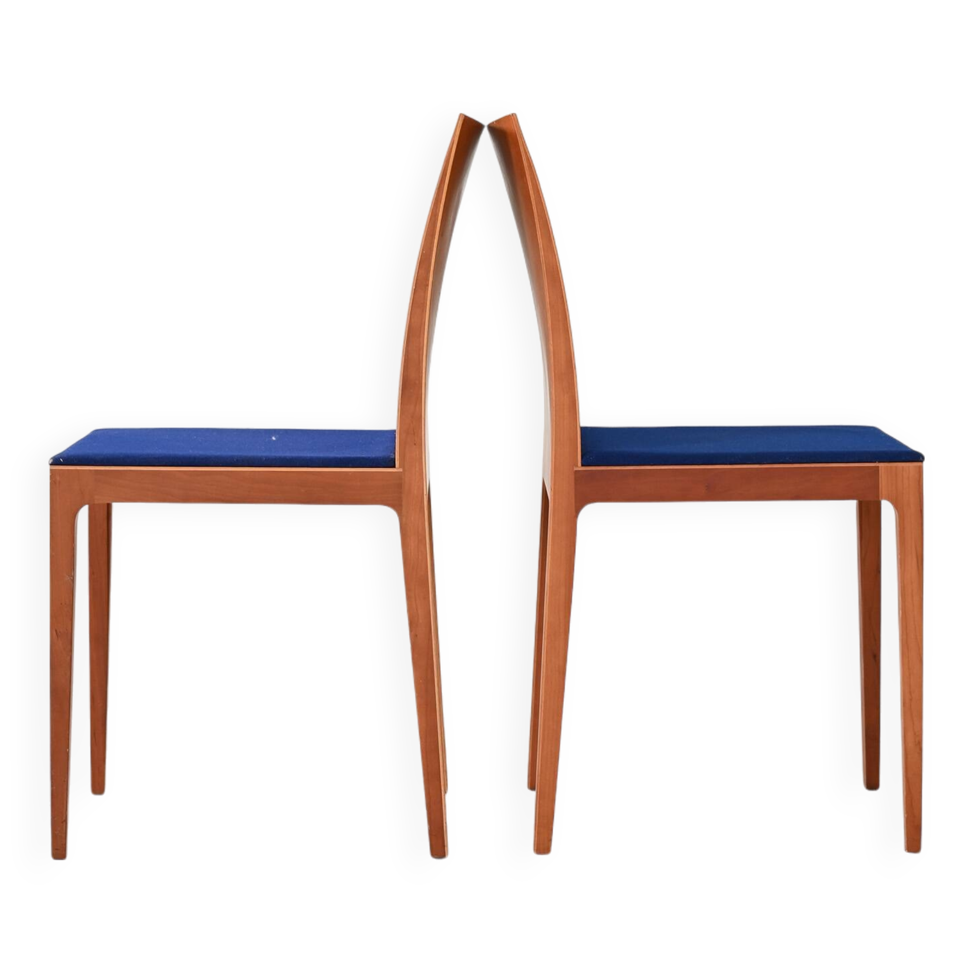 Pair of Scandinavian chairs with blue seats