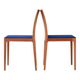 Pair of Scandinavian chairs with blue seats