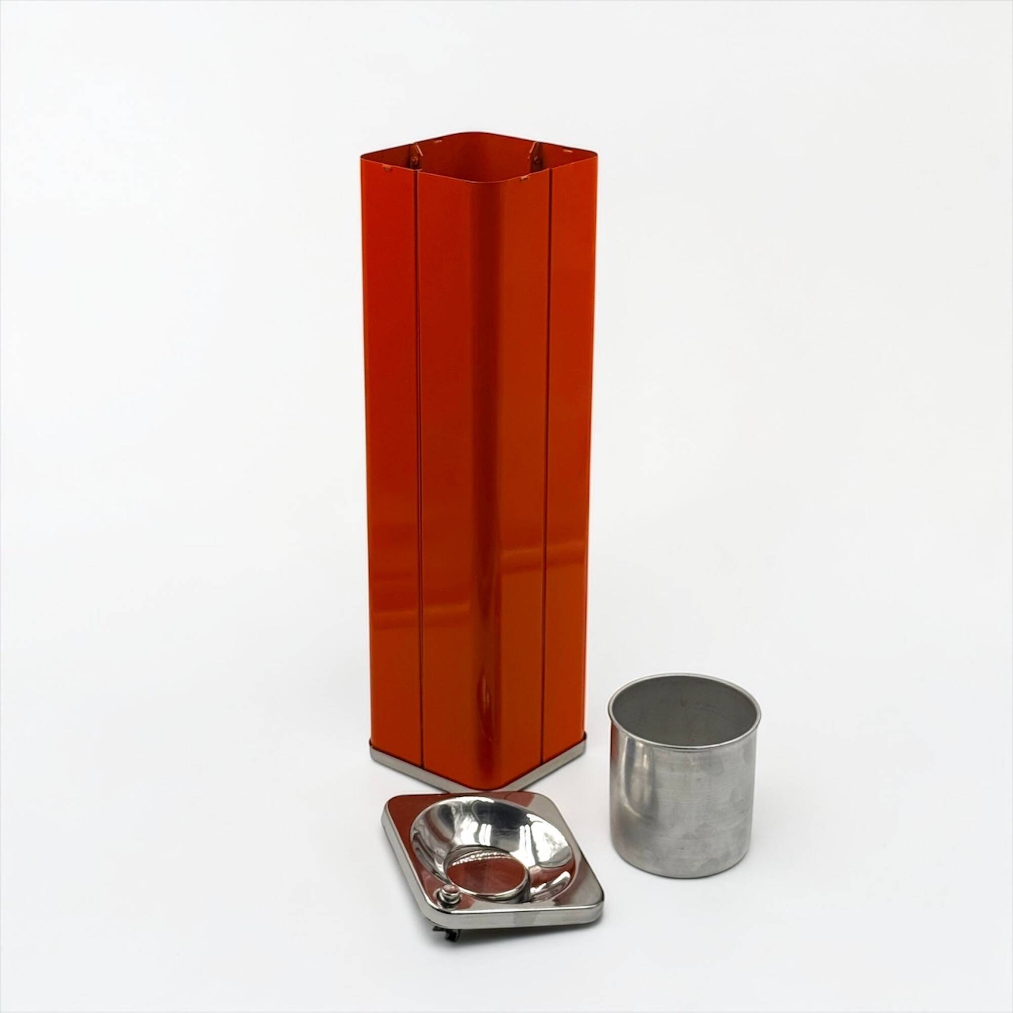 Cendrier sur pied design Giulia Veronesi Ecolight orange Italie années 70