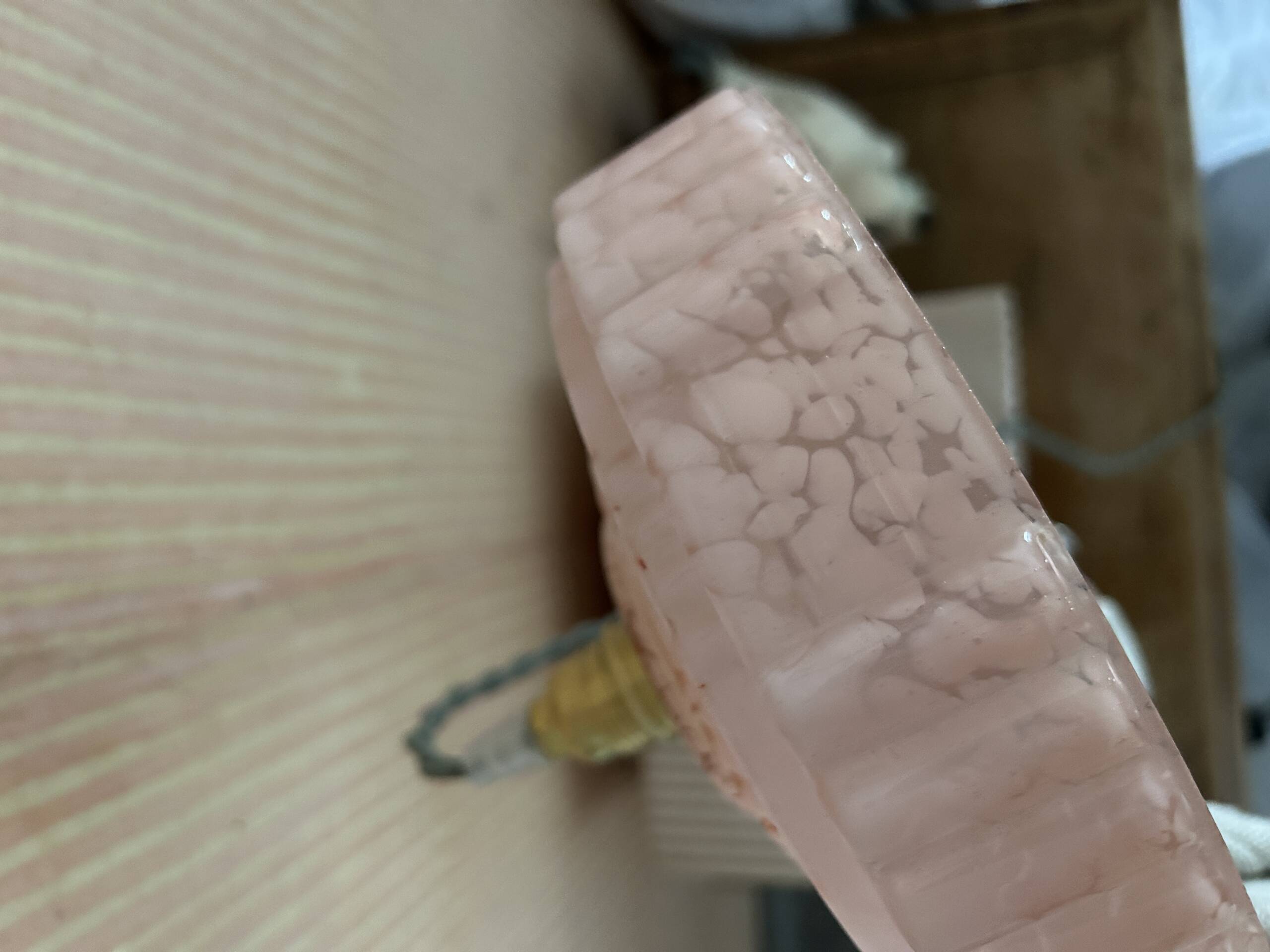 Pink Clichy glass portable lamp