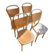 4 chaises de salle à manger Gemla Vilda 3 – Hêtre massif et cuir naturel – Suède