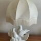 Lamp with two doves white ceramic