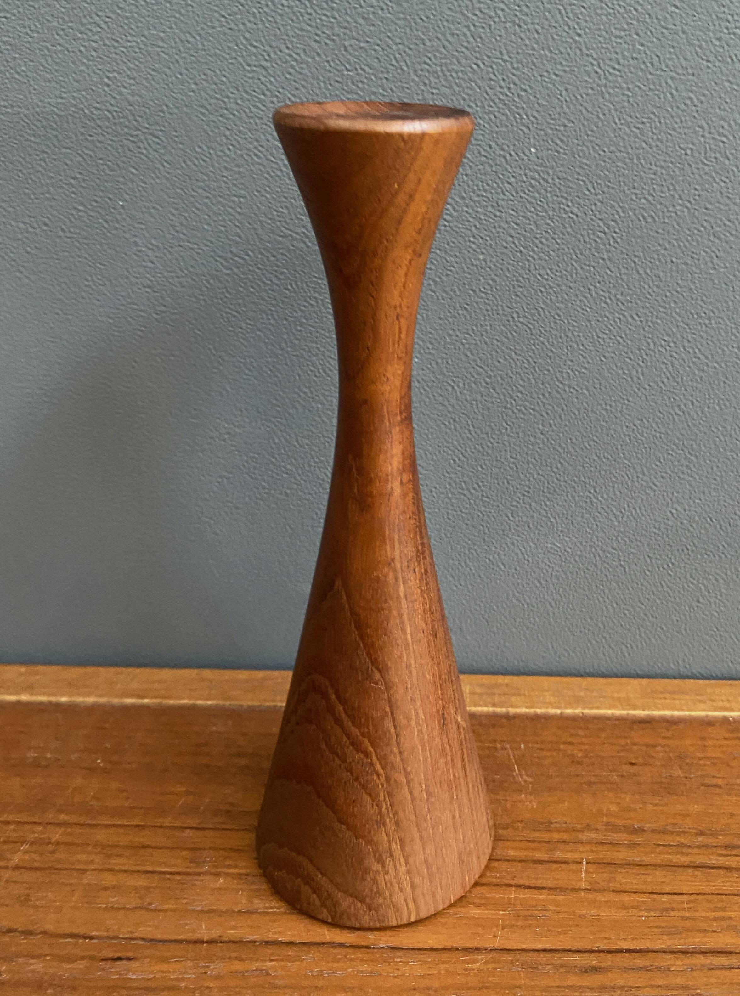 Teak candle stick 1960s