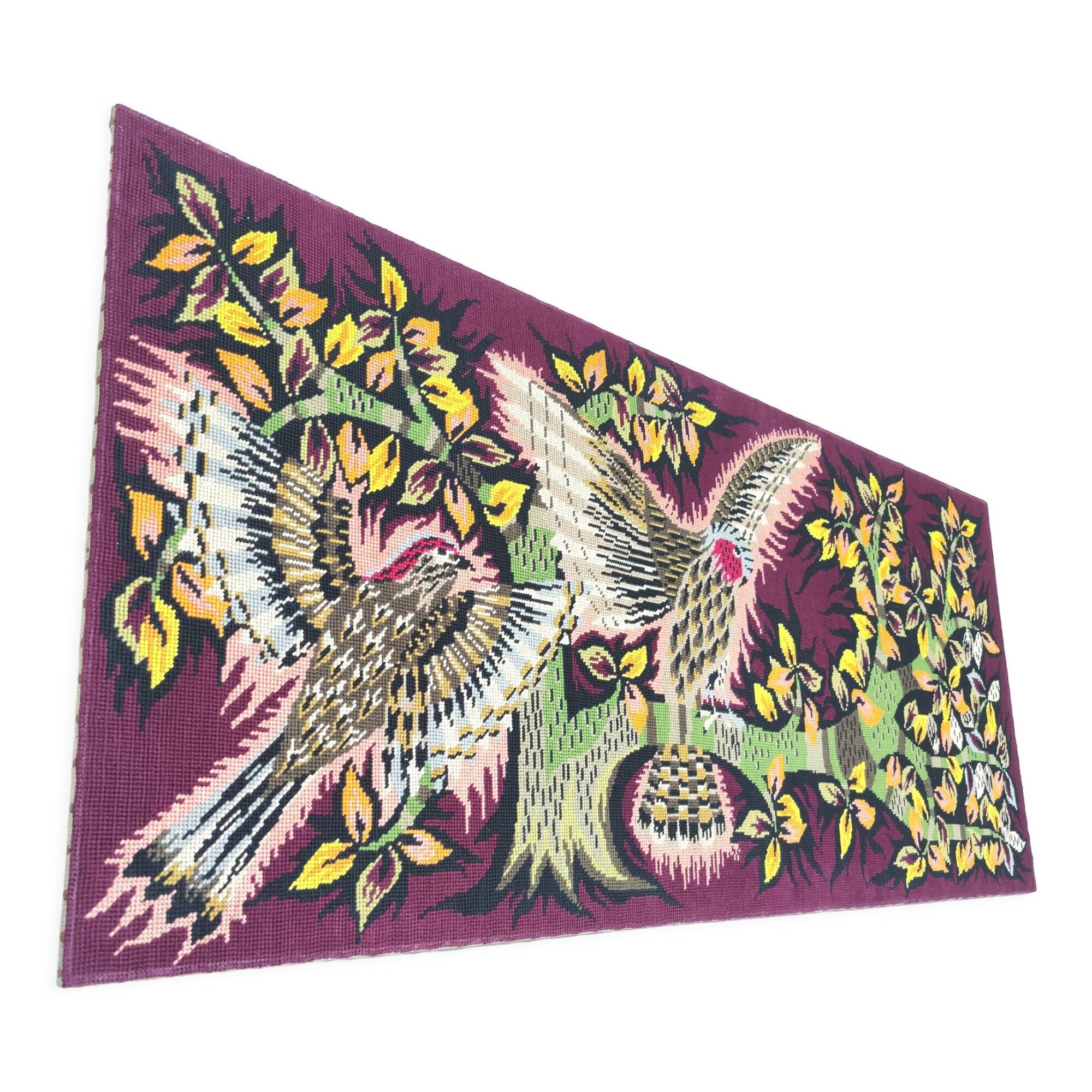 Large tapestry canvas 114 by 49cm 70s