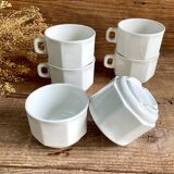 6 large octagonal cups sarreguemines france