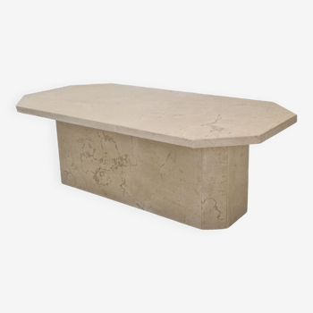 Italian Coffee Table in Travertine, 1980s