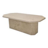 Italian Coffee Table in Travertine, 1980s