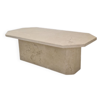 Italian Coffee Table in Travertine, 1980s