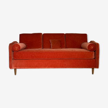 Banquette vintage rouge vermillon