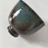 Duo de gobelets en grès émaillé bleu et vert