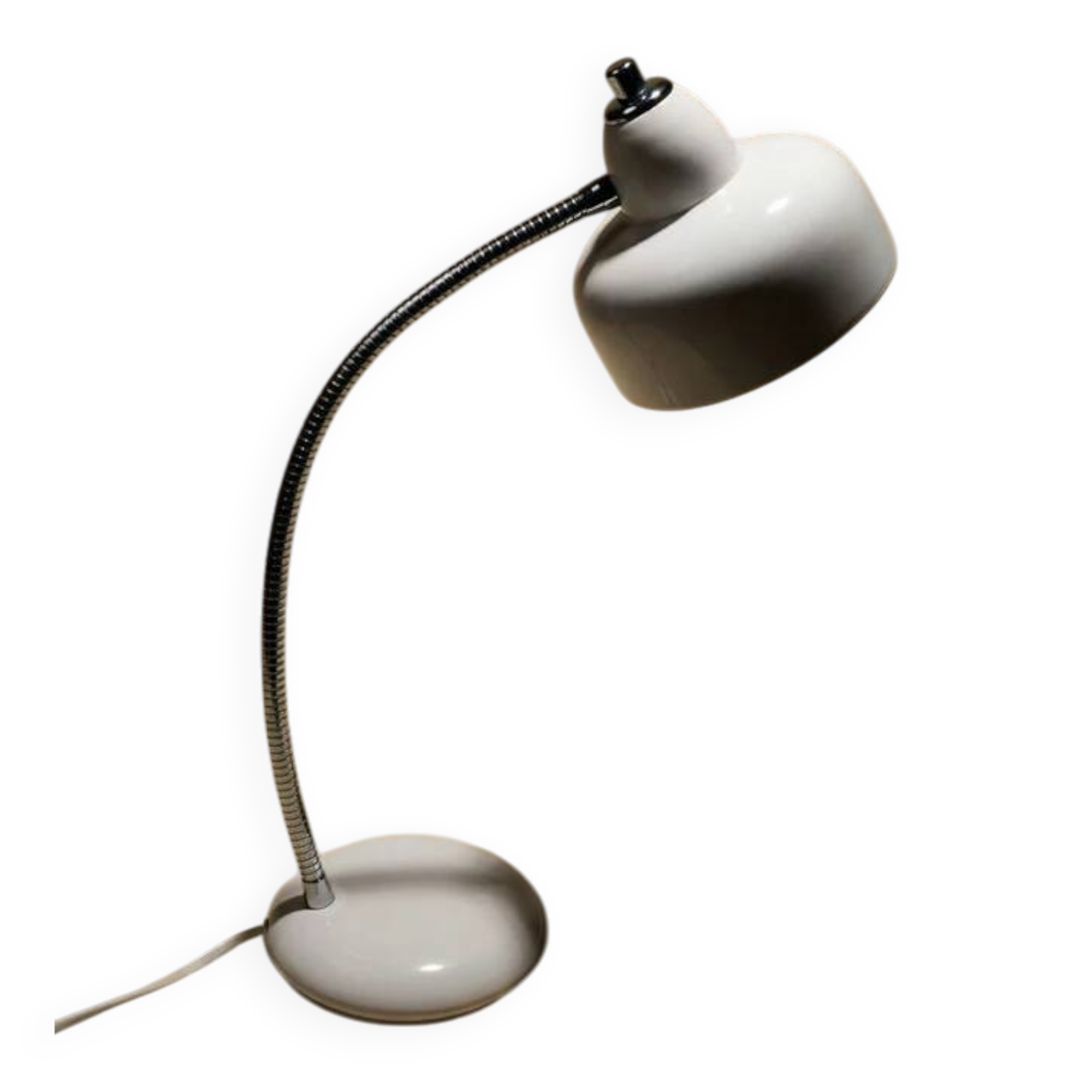 Vintage 1960s articulated metal lamp – off-white