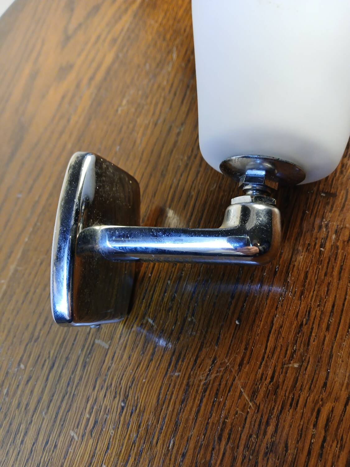 Adjustable wall light in opal glass and chrome-plated metal, Italy, ve