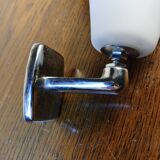 Adjustable wall light in opal glass and chrome-plated metal, Italy, ve