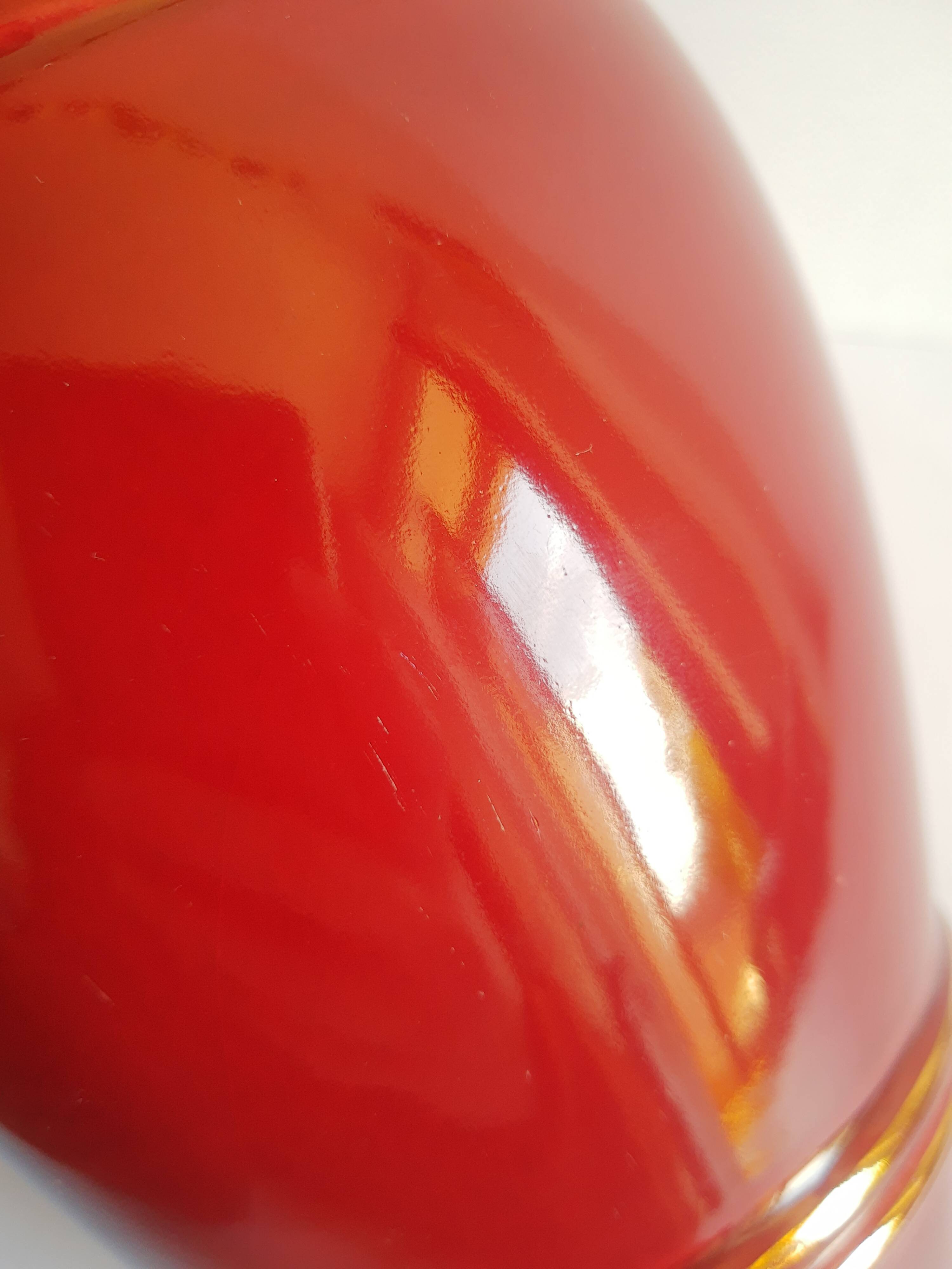 Old vintage numbered art deco red vase