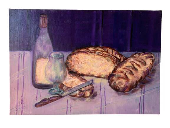 Still life painting oil on canvas