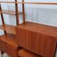 Mid century modular teak bookcase with bar unit, Italy 1950s