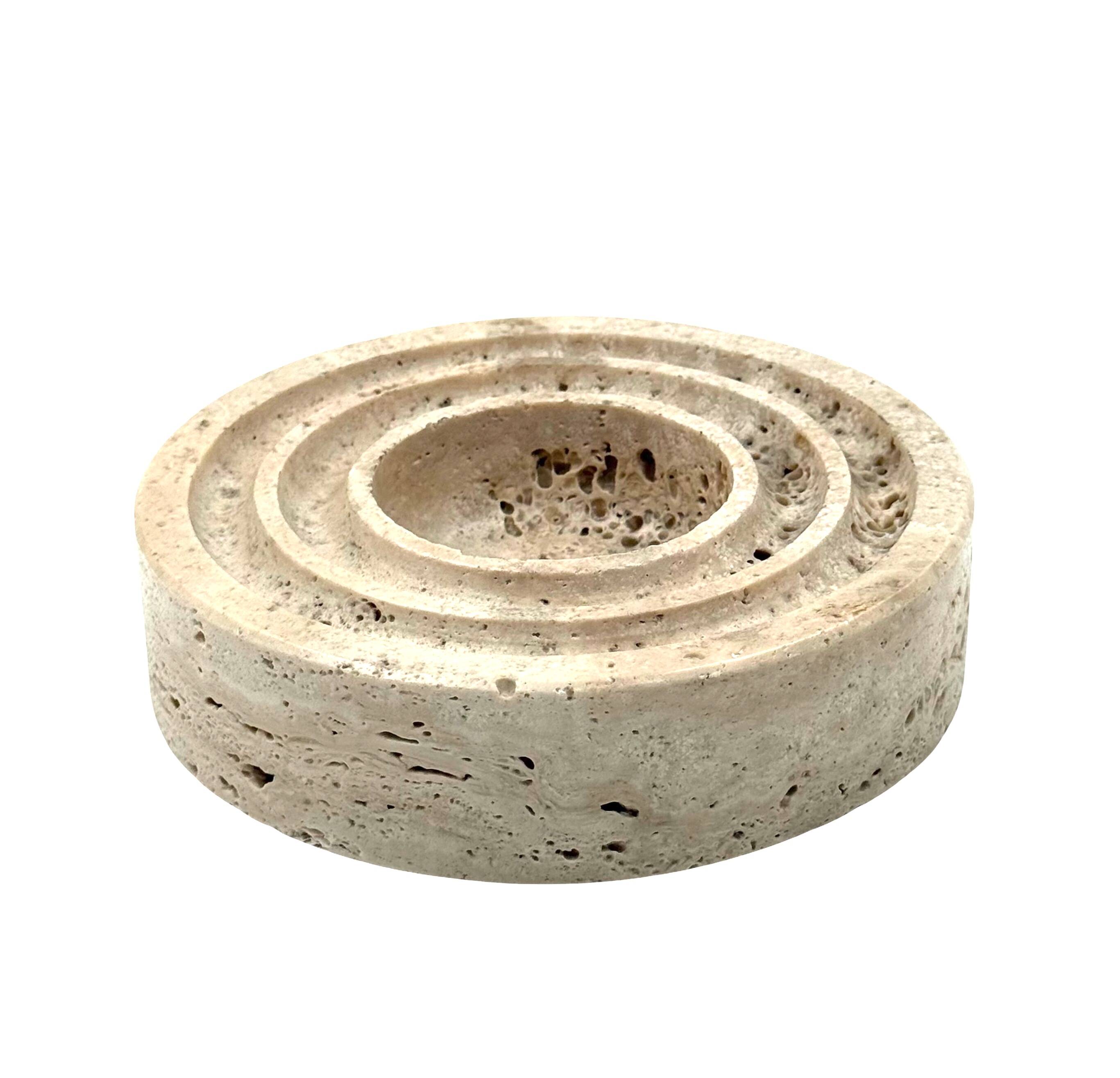 Travertine vide poche / ashtray, Cerri Nestore, Italy, 1970s
