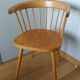 Fauteuil en bois, pieds compas, style scandinave, Baumann ou Thonet