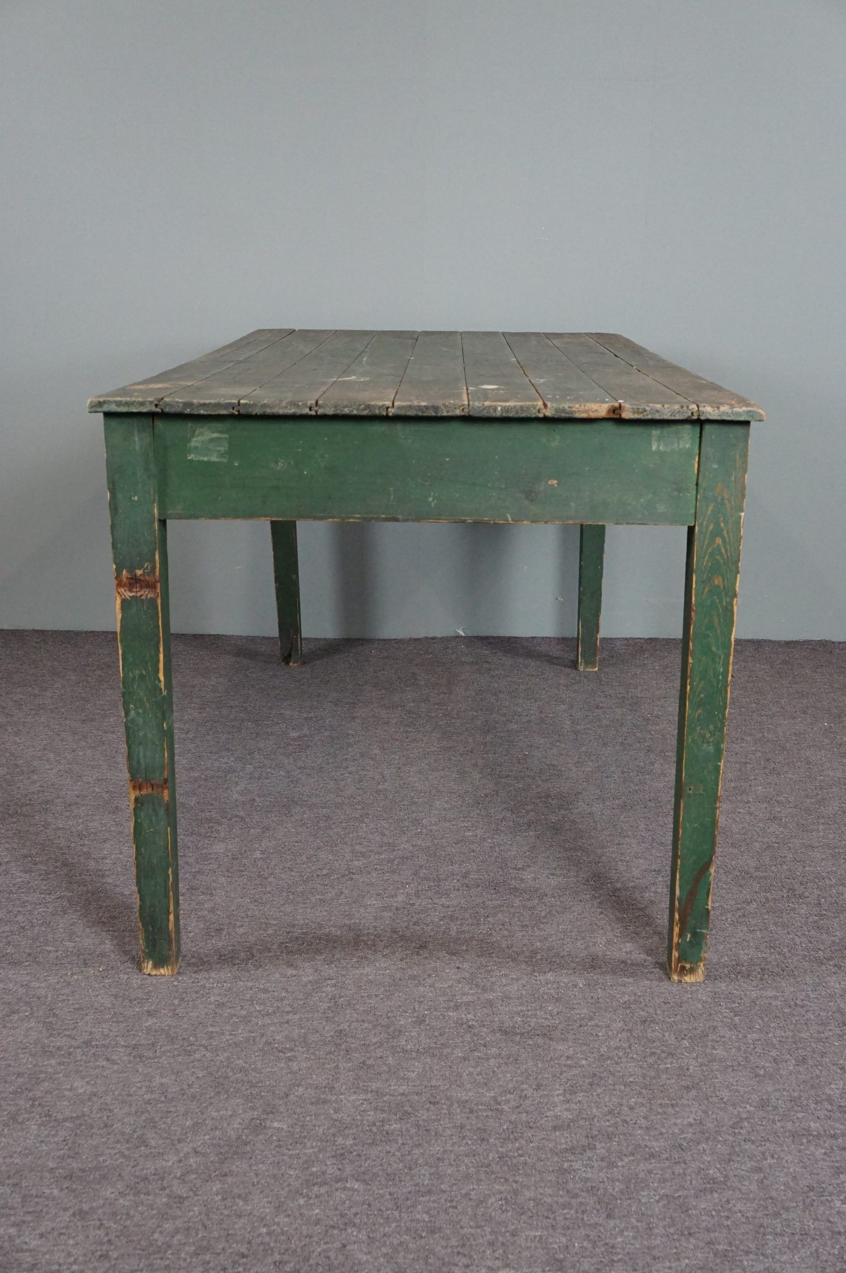 Farm dining table in pastry French green pine